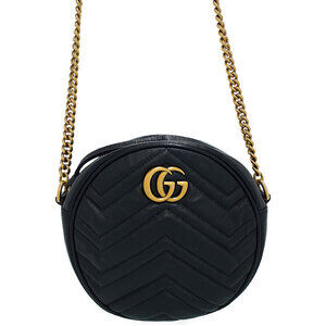 GUCCI GG Marmont Round Shoulder Bag Chain